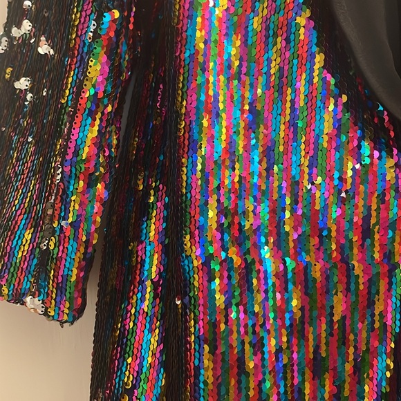 Anthropologie XS sequin rainbow jacket - great for burning man - Picture 3 of 5